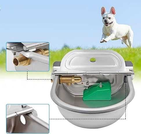 Poidło INOX z zaworem pływakowym, ze stali nierdzewnej, 2,5 litra