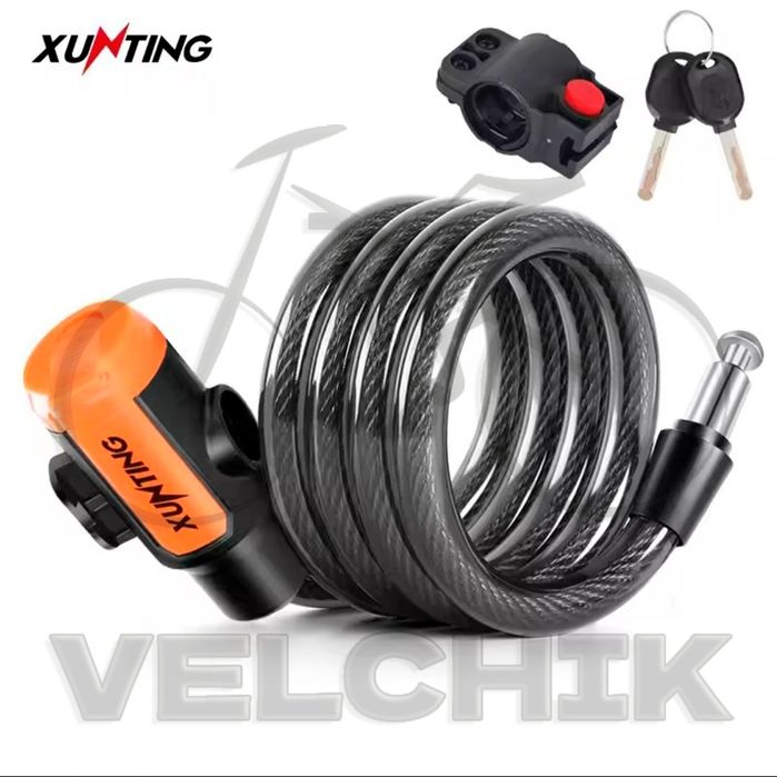 Велосипедний замок Xunting, замок для велосипеда, велозамок тросовий