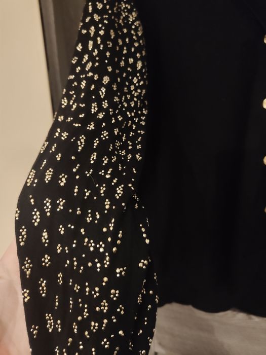 PIĘKNY czarny kardigan/sweter MICHAEL KORS że zdobieniami