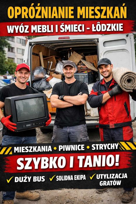 OPRÓŻNIANIE MIESZKAŃ | domów | PIWNIC | Strychów – ŁÓDZKIE