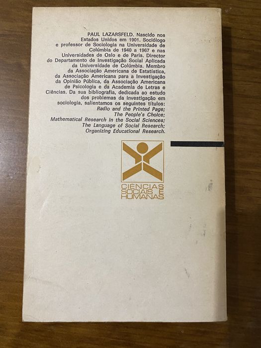 Livro A Sociologia de Paul Lazarsfeld