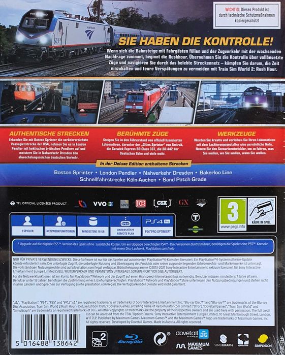 TRAIN SIM WORLD 2 RUSH HOUR Deluxe Edition PL Playstation 4 PS4 Nowa