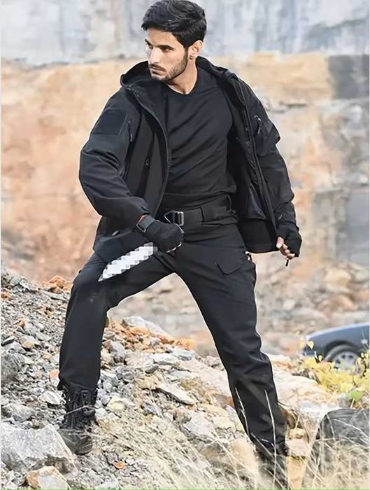 Костюм Softshell флісовий Зимовий чоловічий Осінній ЧОРНИЙ ОЛИВКОВИЙ