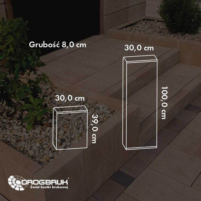 Palisada betonowa IMPARI DROGBRUK 8x30x100 cm donice, taras, ozdobna