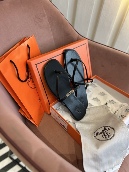 шльопанці Hermes Miss Kelly Sandal чорні