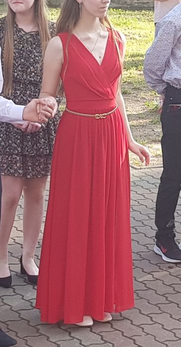 Sukienka czerwona balowa r.S