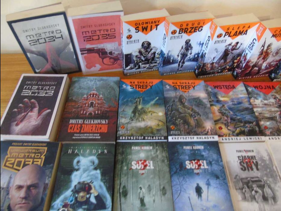 Kolekcja książek S.T.A.L.K.E.R. i METRO 2033 – 32 szt. / STALKER / FABRYCZNA ZONA