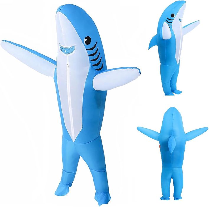 Nadmuchiwany Kostium Rekina Dla Dorosłych Rozmiar 150-190Cm