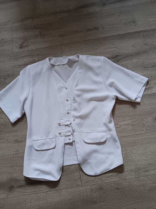 Bluzka biała z krótkim rękawem Rozmiar M