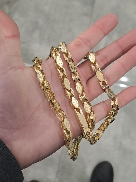 Złoty łańcuszek splot CARTIER 585 Nowy