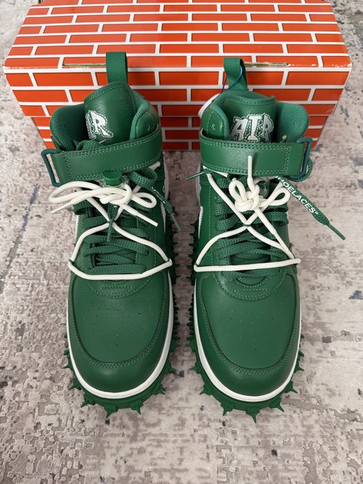 Nike Off white Air Force 1 mid Pine Green + легитчек от eBay