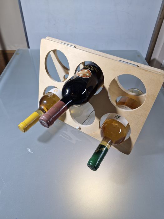 Ikea Drewniany Stojak na Wino 6 Butelek