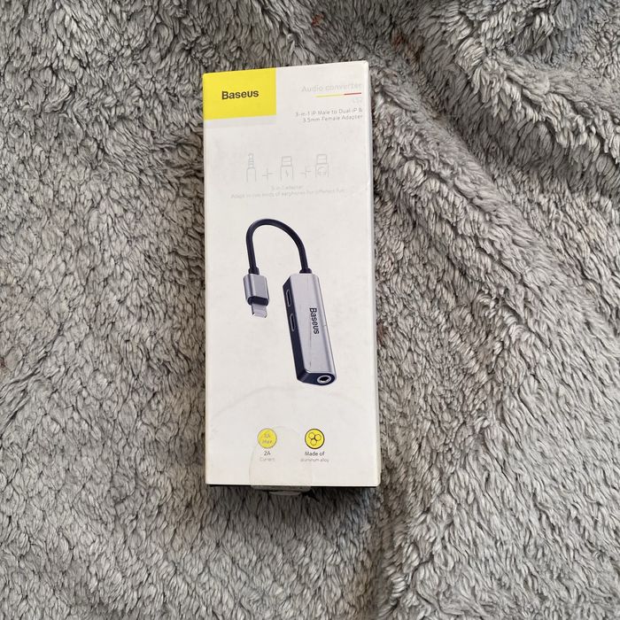 Adapter przejściówka lightning mini jack 3.5mm 3w1 Baseus