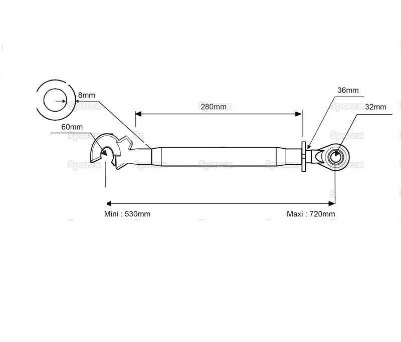 Łącznik środkowy cięgło górne john deere AL176465