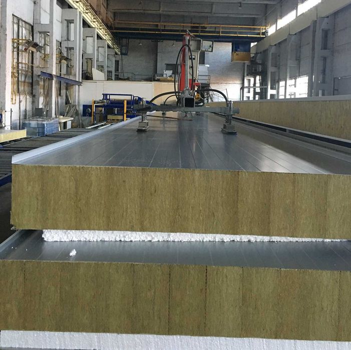 Сэндвич панель негорючая каменная базал.вата/пенополиизацианурата PIR