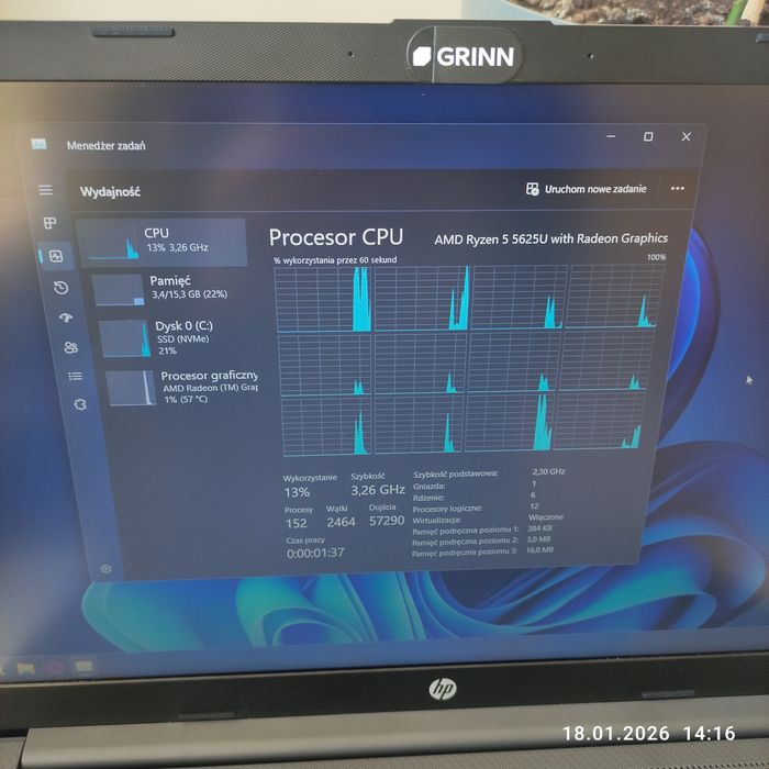 Laptop HP 255 G9 Ryzen 5 5625U 16/1000GB 15,6' W11