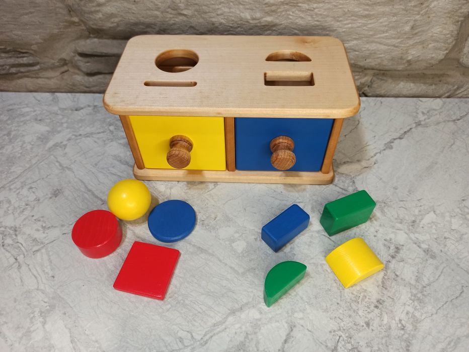 Набір коробок постійності. Дерев'яні іграшки Монтессорі