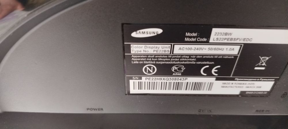 Monitor Samsung SyncMaster 2232BW