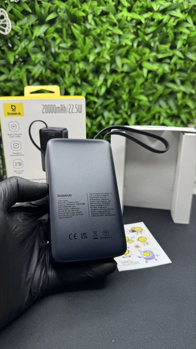 Оригінальний павербанк Базеус Baseus bipow 2 Pro з вбудованим кабелем
