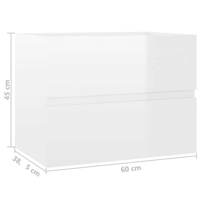 Szafka łazienkowa umywalkowa wisząca połysk z lustrem 60 cm vidaXL