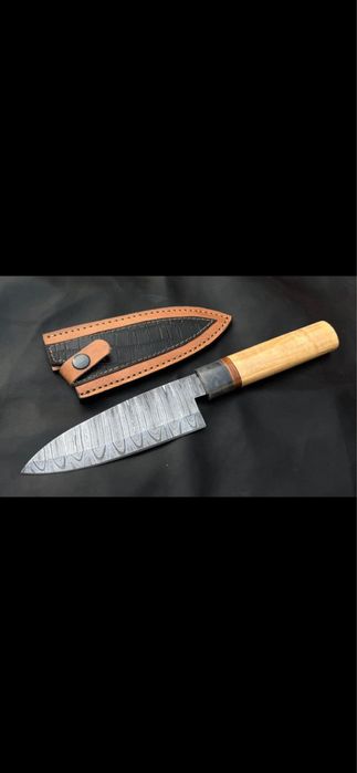 Peça Única – Faca de Chef em Aço Damascus Forjado 10/95 15N20