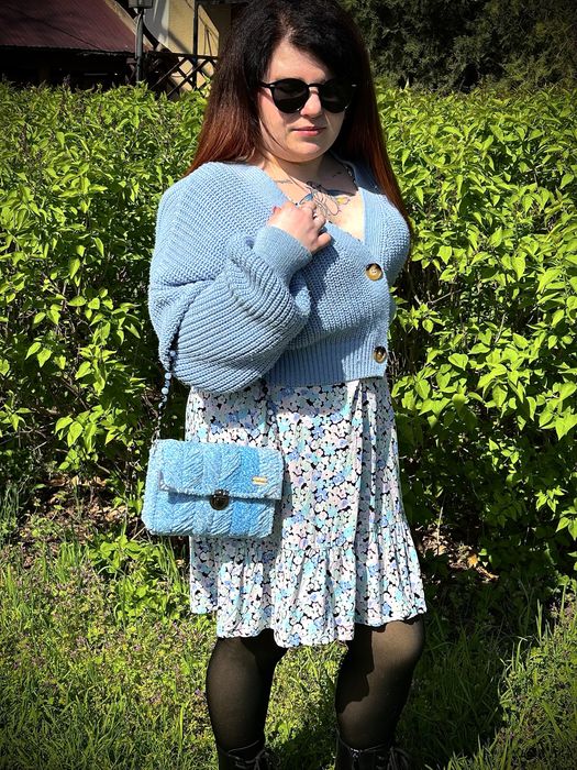 В’язана сумка ручної роботи "Sky Blue"
