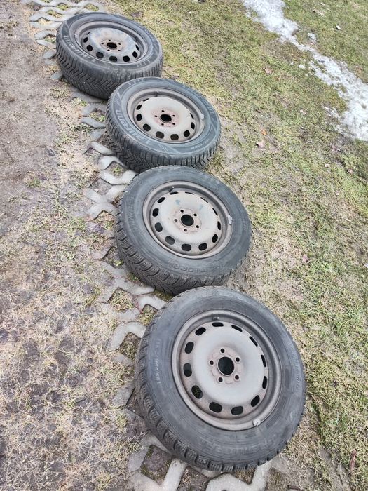 4 felgi stalowe + opony zimowe 195/65 R15 5x108
