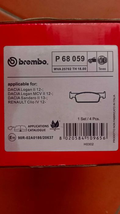 Pastilhas de travão Brembo - Dacia