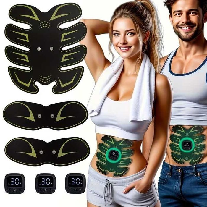 Eletroestimulador EMS+TENS. Unissexo. Definição muscular. Novo.