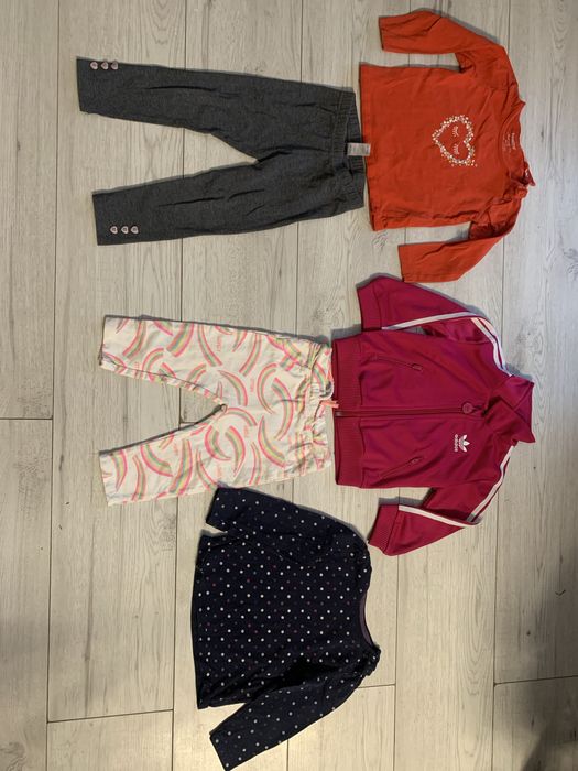 Rozowa Bluza adidas, bluski i leginsy dla dziewczynki na 86 cm