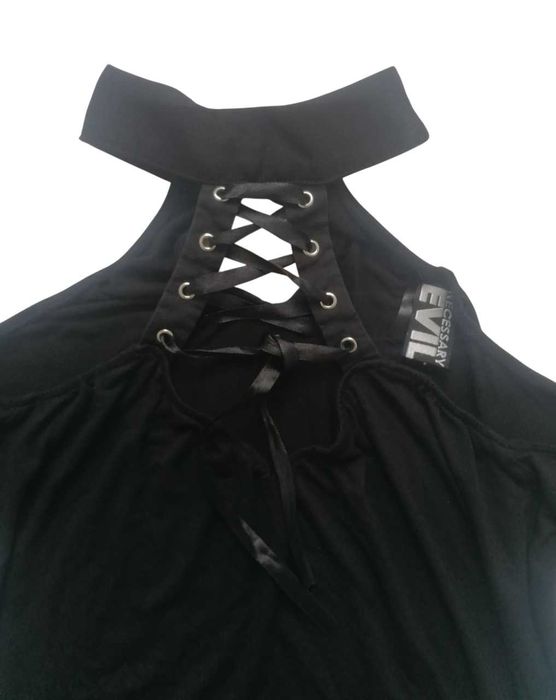 Bluzka Necessary Evil goth sznurowana killstar wycięcia dollskill