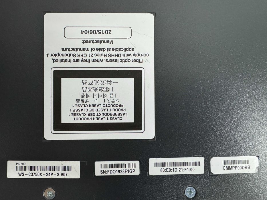 Коммутатор Cisco WS-C3750X-24P-S(1GE, 24PoE+) нал/безнал