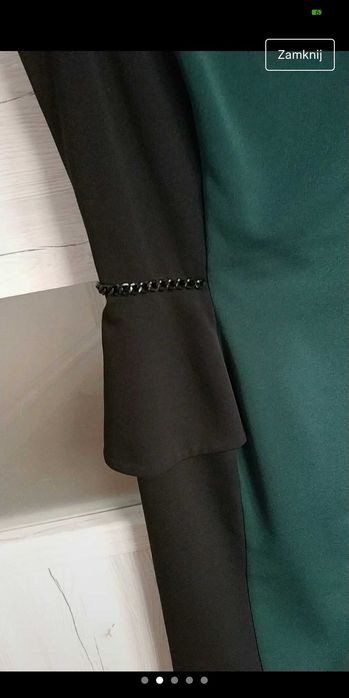 Elegancka sukienka w kolorze zielono-czarnym
