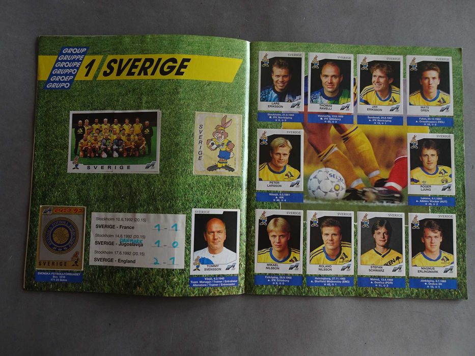 Caderneta de cromos de futebol completa EURO 92 - Panini