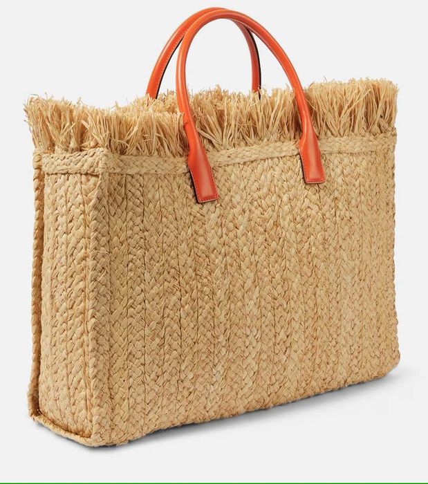 Torba La Medusa ze słomką obszytą skórą