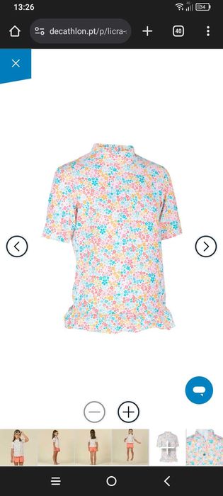 NABAIJI
Licra Solar Bebé Manga Curta Estampado Flores