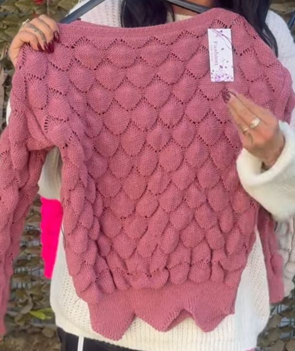 Nowy wrzosowy sweter damski rozmiar S małe M