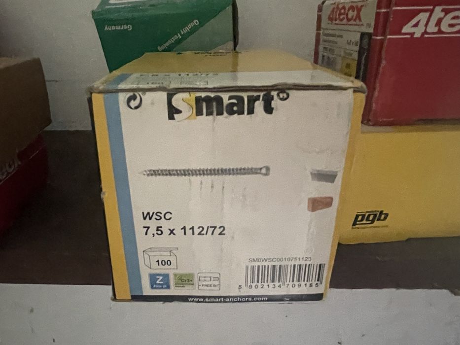 Wkręty do ram okiennych ościeżnic walcowe 7,5x 112 100 sztuk