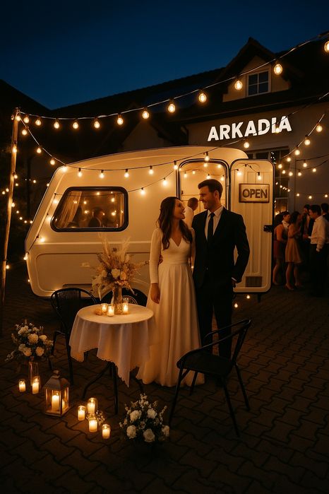 Fotoprzyczepa, fotobudka, ciężki dym ,wiatraki iskier