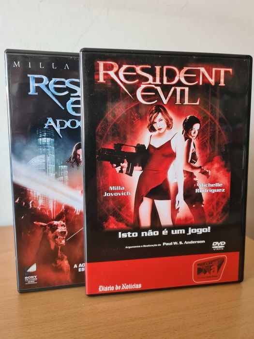 2 filmes de "Resident Evil" e "Resident Evil Apocalipse" em DVD