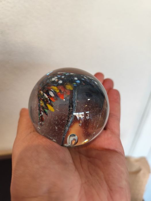 Szklana kula przycisk do papieru vintage retro prl