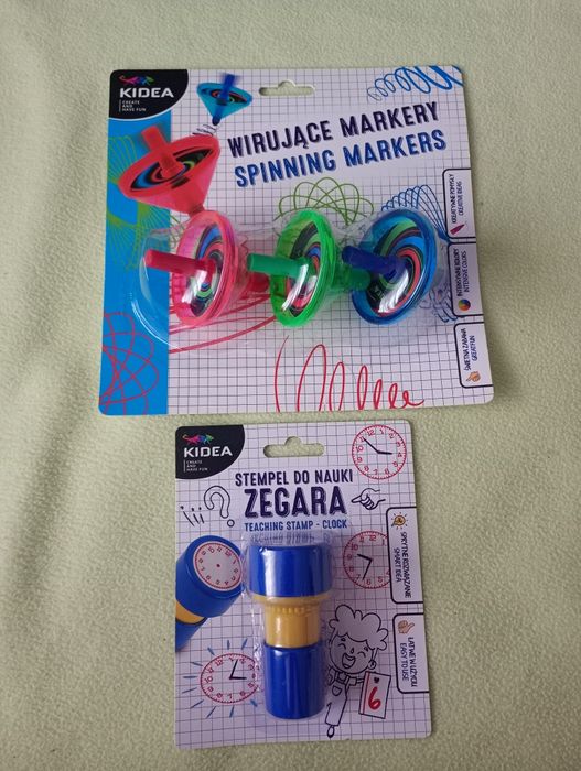Zestaw Kidea wirujące markery i stempel do nauki zegara