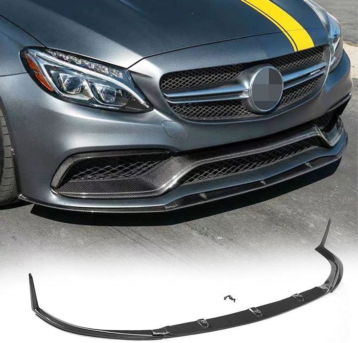 Губа на передний бампер Mercedes W205 C63 накладка сплитер обвес С63 Ц63 АМГ юбка бампера