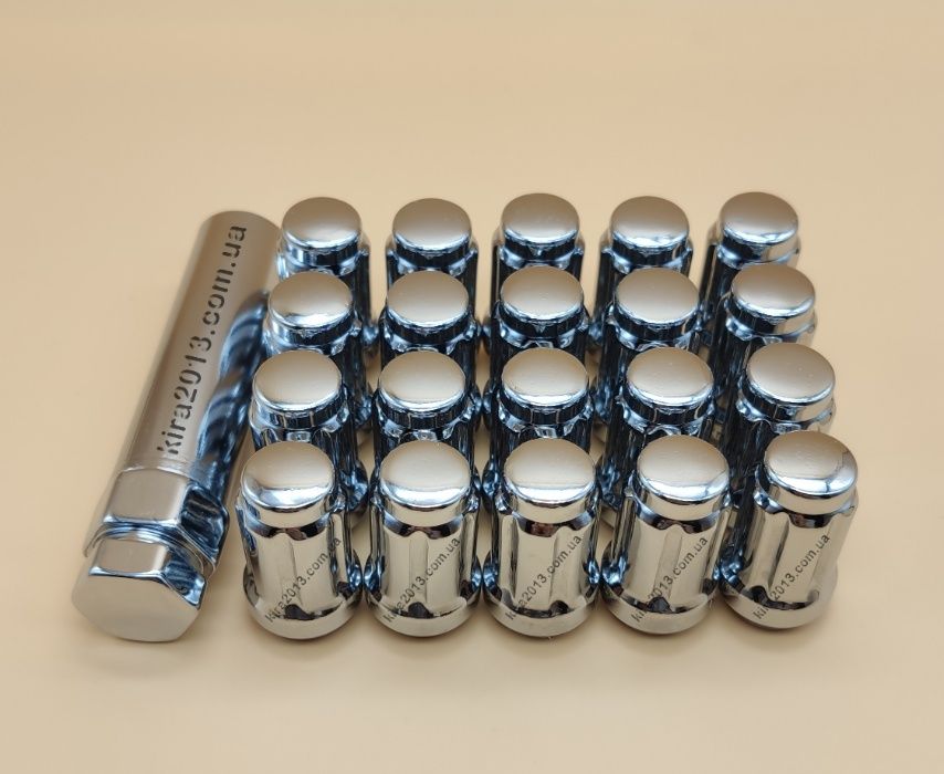 Гайка для узких отверстий в дисках М12х1,5 конус 35мм хром шлицевая