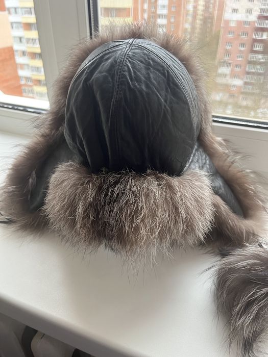 Шапка ушанка чернобурка