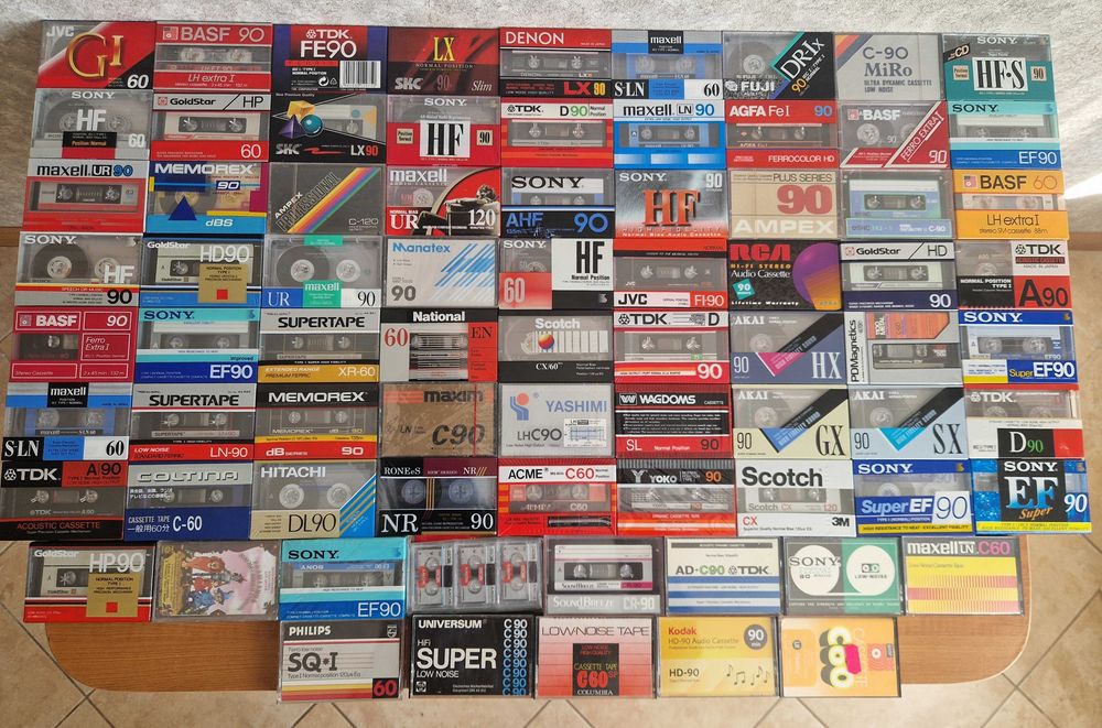 Аудиокассеты 70х-90х годов НОВЫЕ Maxell, Sony, TDK, BASF AKAI и прочие