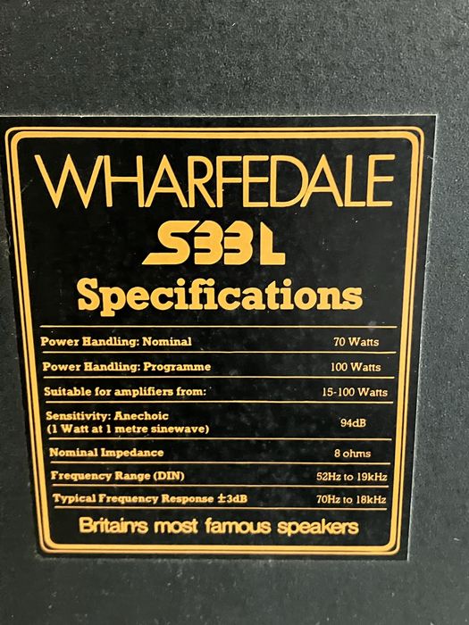Colunas wharfedale S33L Vintage