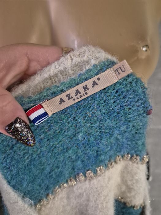 Damski ciepły sweter w pasy Azaka Paris rozmiar uniwersalny