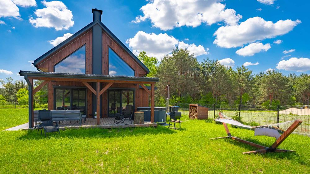 Domki Echo lasu, Zwierzyniec,  Roztocze, balia z jacuzzi, sauna