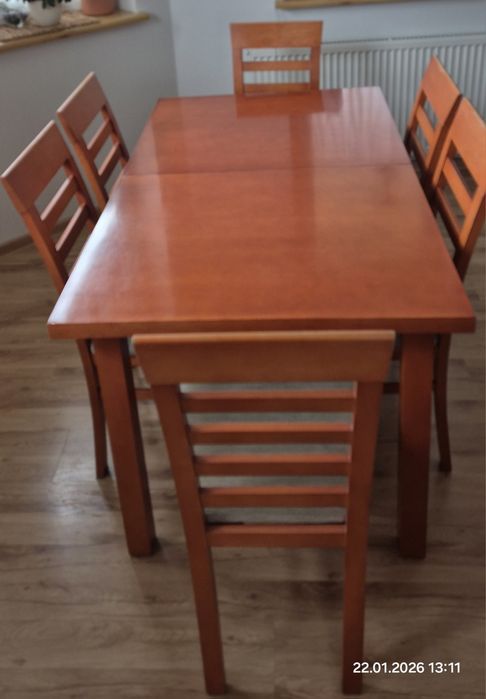 Komplet stół + 6 krzeseł